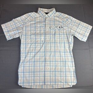 Under Armour HeatGear Men’s Plaid Performance Button-Up Shirt – Size M